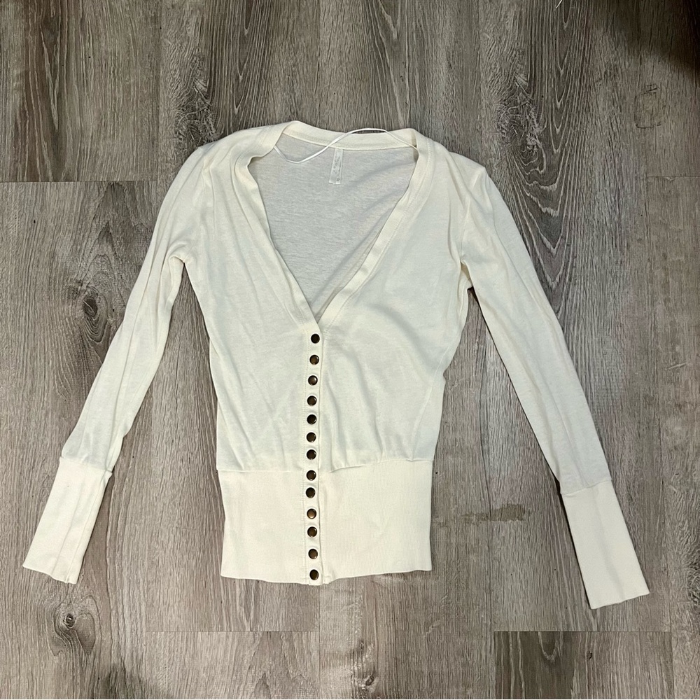 Button Down Cardigan - Cream